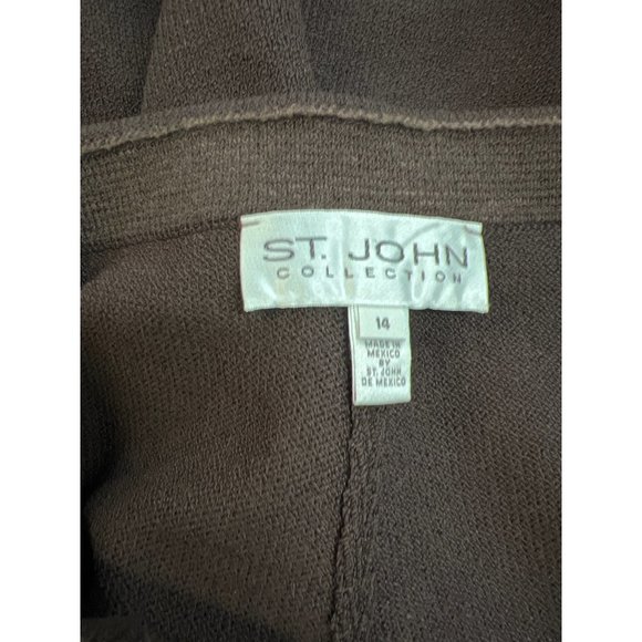 St. John Collection Brown Wool Blend Jacket Pant Suit - Picture 12 of 14